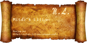 Miták Lilian névjegykártya